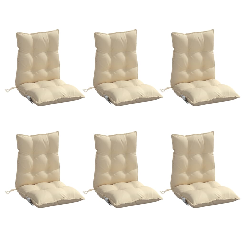 vidaXL Cojines para silla con respaldo bajo 6 uds tela Oxford beige