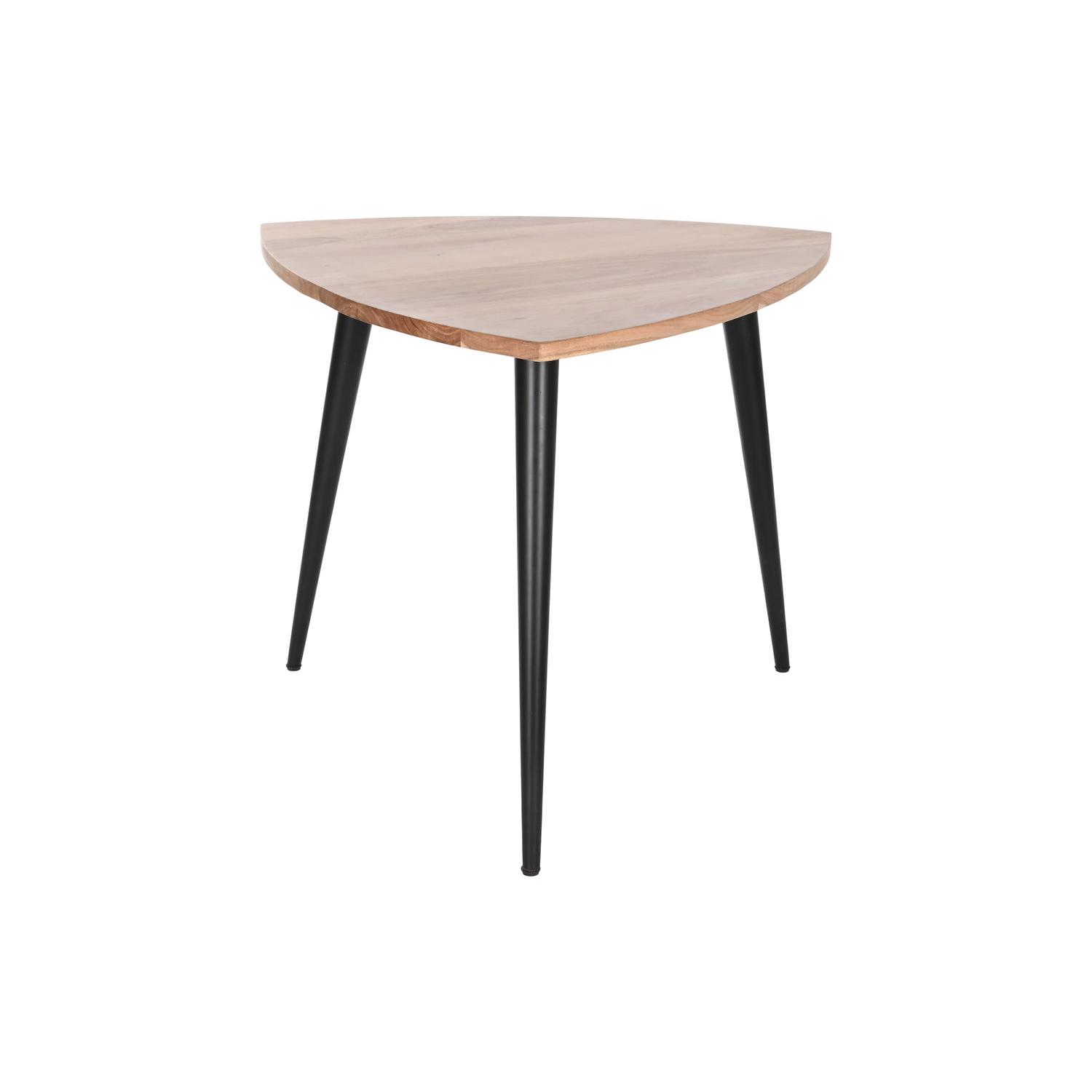 Mesa Centro Acacia Metal 90X90X76 Natural - Fijalo - El mejor complemento para tu hogar.