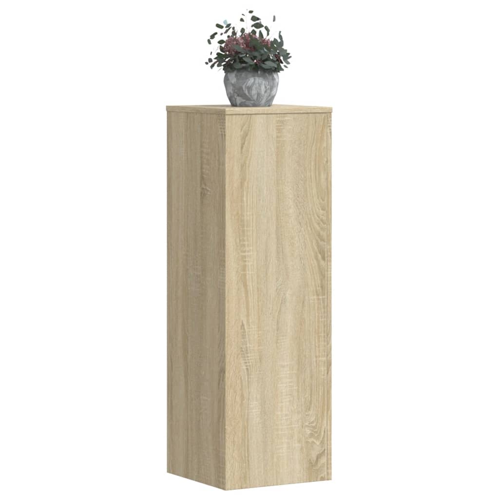 vidaXL Soportes de planta madera ingeniería roble artisian 33x33x100cm Color Roble,  Madera antigua,  Gris hormigón y mas