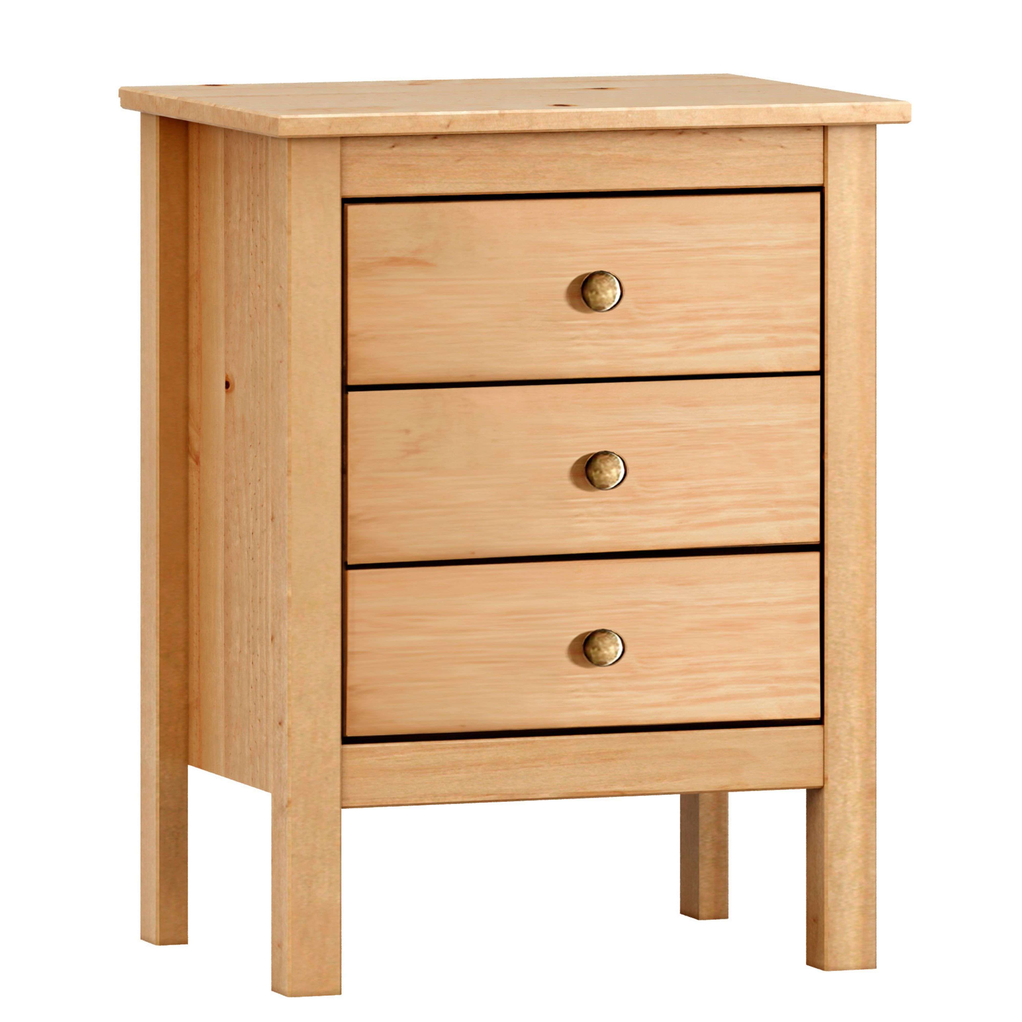 Miroytengo Mesita de Noche Maya con 3 Cajones para Dormitorio Estilo Contemporáneo Color Roble Miel