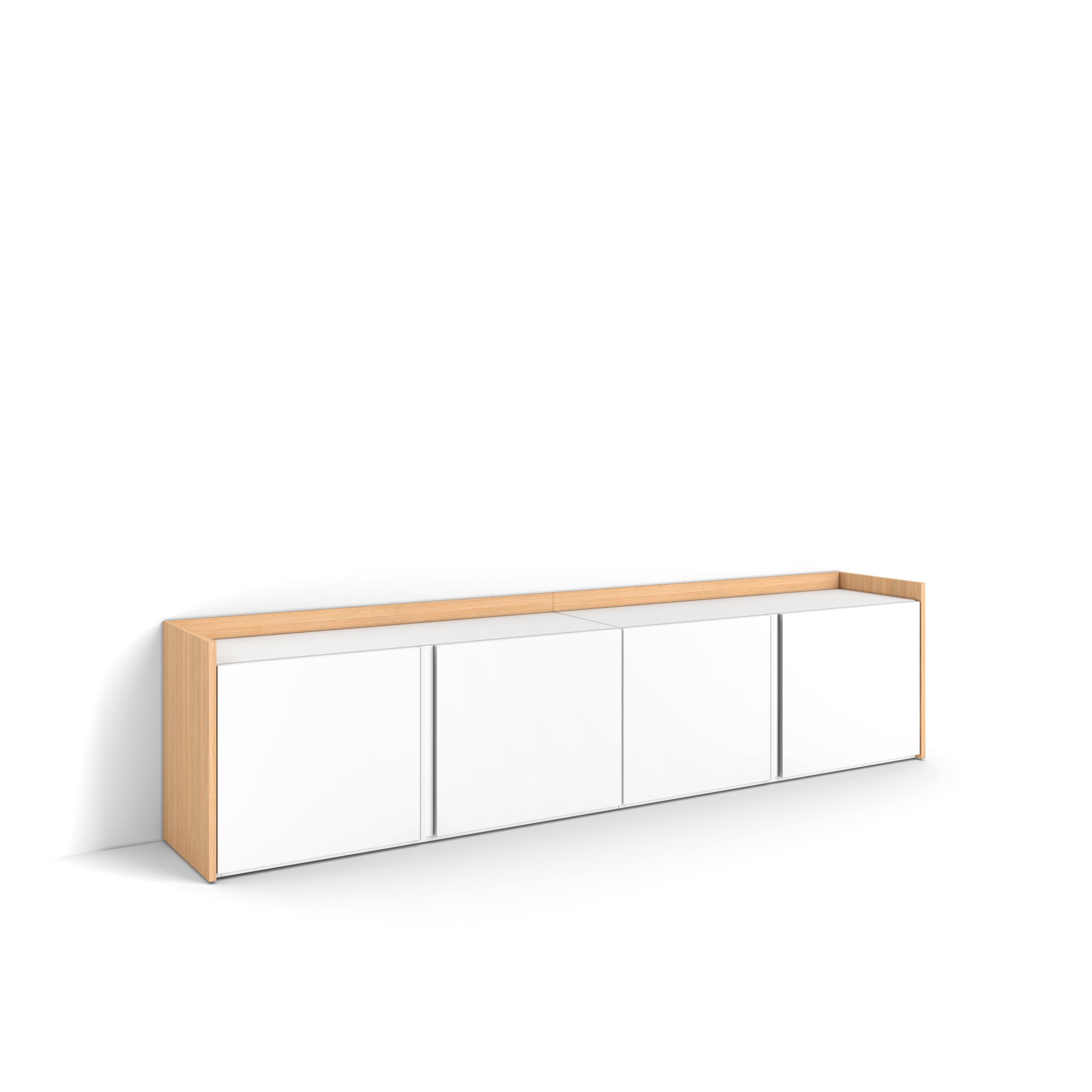 Mueble TV, Televisión, 207x35x50cm, Para TV hasta 80", Con almacenamiento