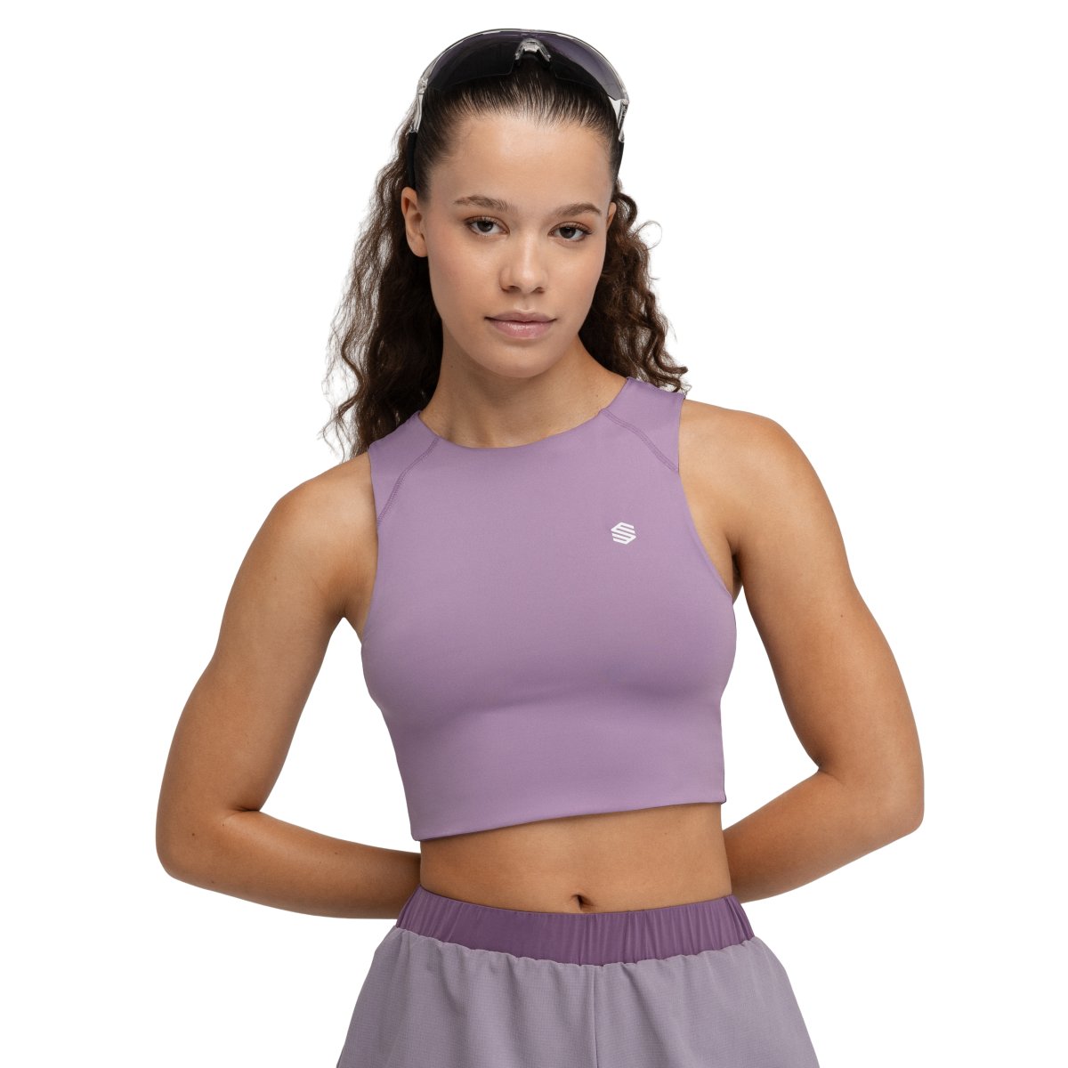 SIROKO - Crop Top Sin Managas PHOENIX Trial Running en color Lila para Mujer_