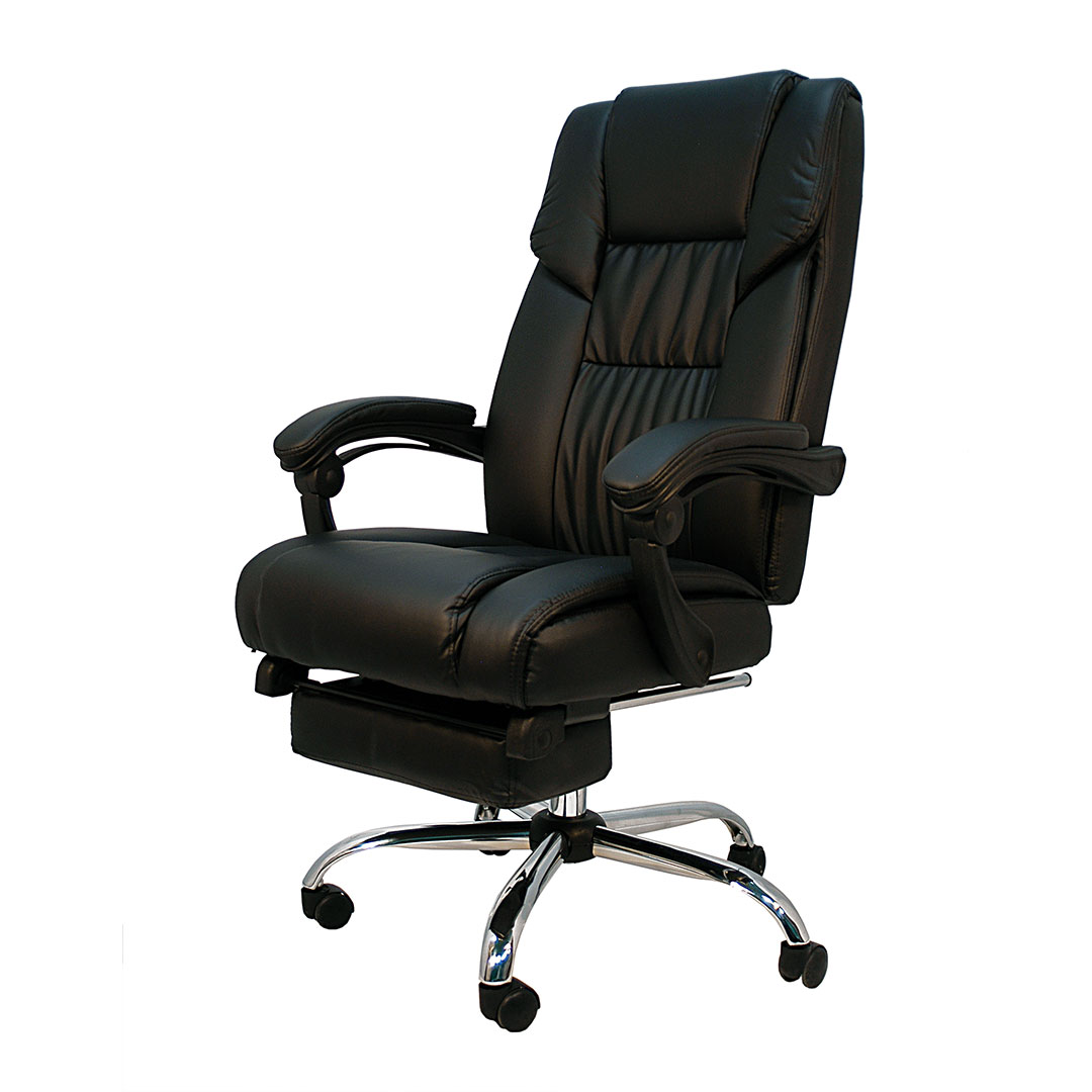 Furniture Style S.L. Silla de Escritorio Cómoda con Asiento en Piel Sintética y Reposapiés Ajustable