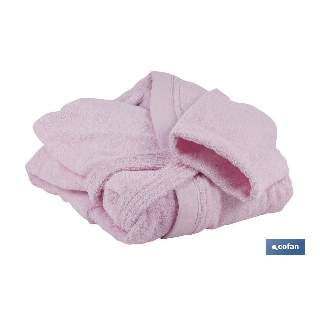 Cofan Albornoz de Algodón Modelo Flor Rosa Claro 500 G/m² Varios Tallas