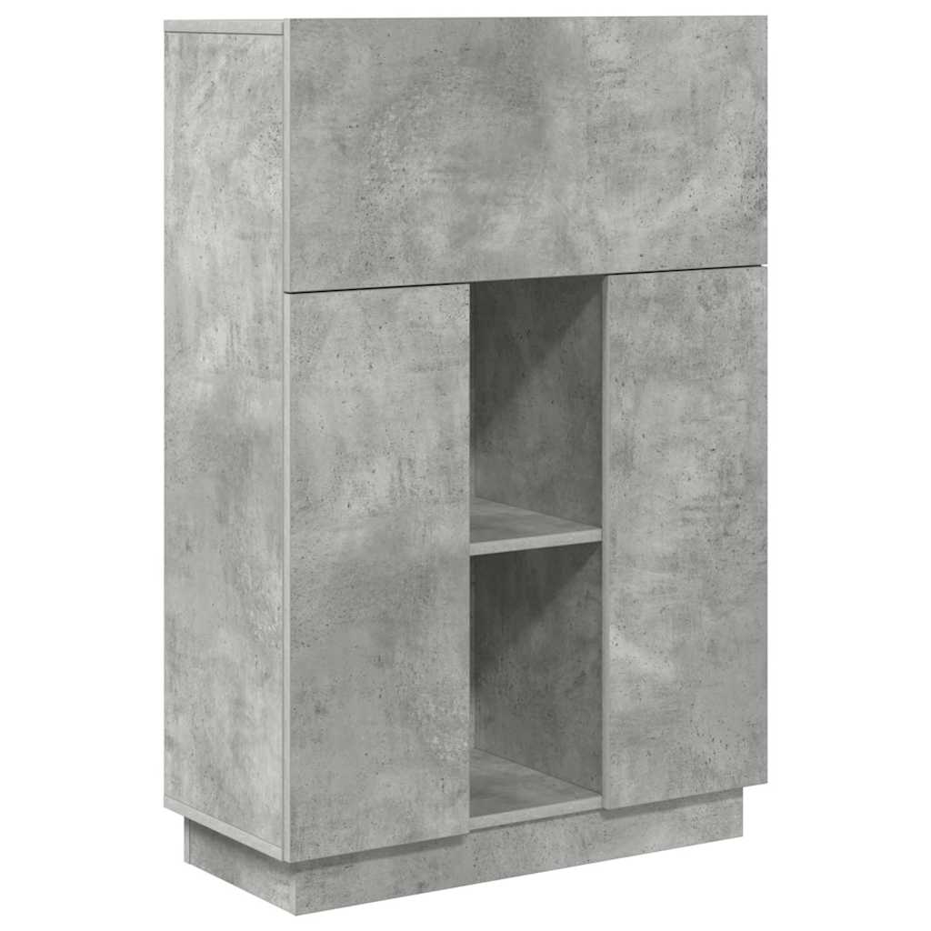 vidaXL Escritorio con estante Gris Concreto 71.5 x 31.5 x 106.5 cm