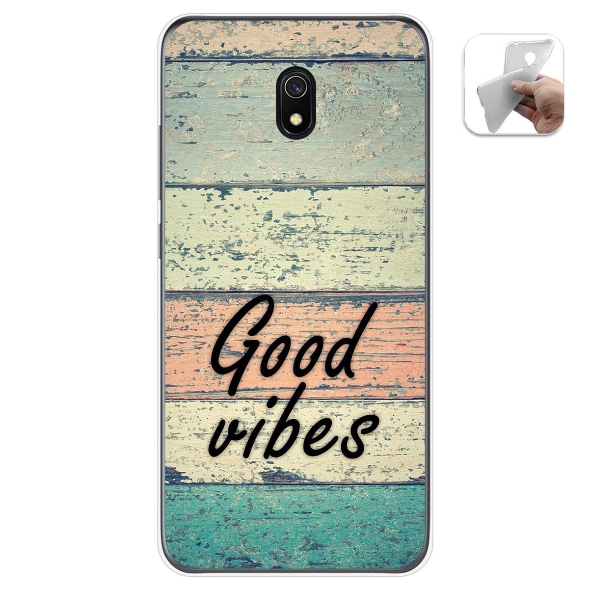 Tumundosmartphone Funda Gel Tpu para Xiaomi Redmi 8A diseño Madera 01 Dibujos