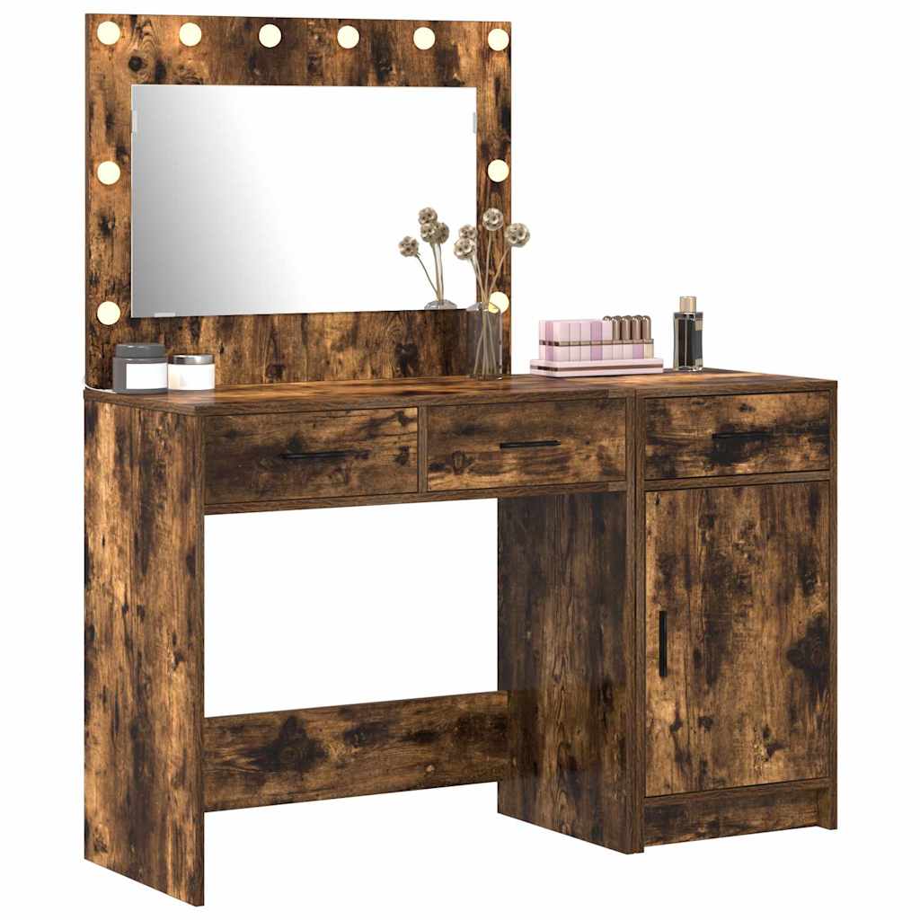 vidaXL Mesa de tocador con cajón 2 pcs Marrón 40 x 41 x 75 cm