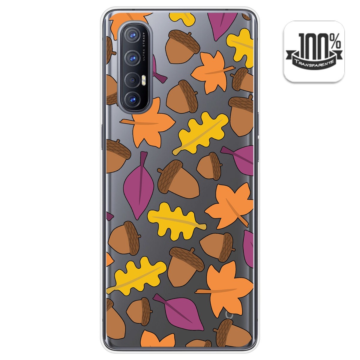 Tumundosmartphone Funda Gel Transparente para Oppo Find X2 Neo diseño Otoño Dibujos