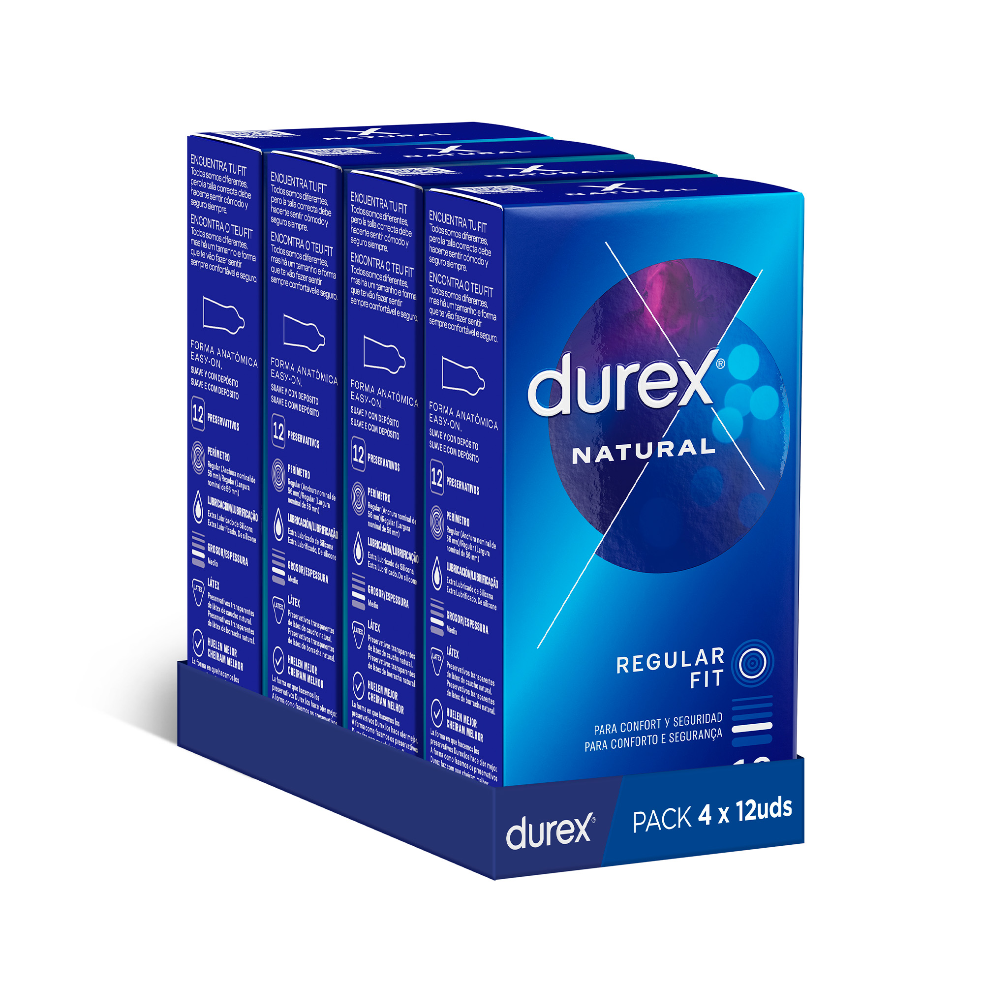 Durex - Condones para hombre Durex. Pack de 48 Preservativos para sexo seguro. Natural, Sensitivo Suave, Invisible, Contacto Total, Real Feel, Mutual Climax, Placer Prolongado, Dame Placer, Saboreame, Intense, Natural XL y Invisible Extra Lubricado