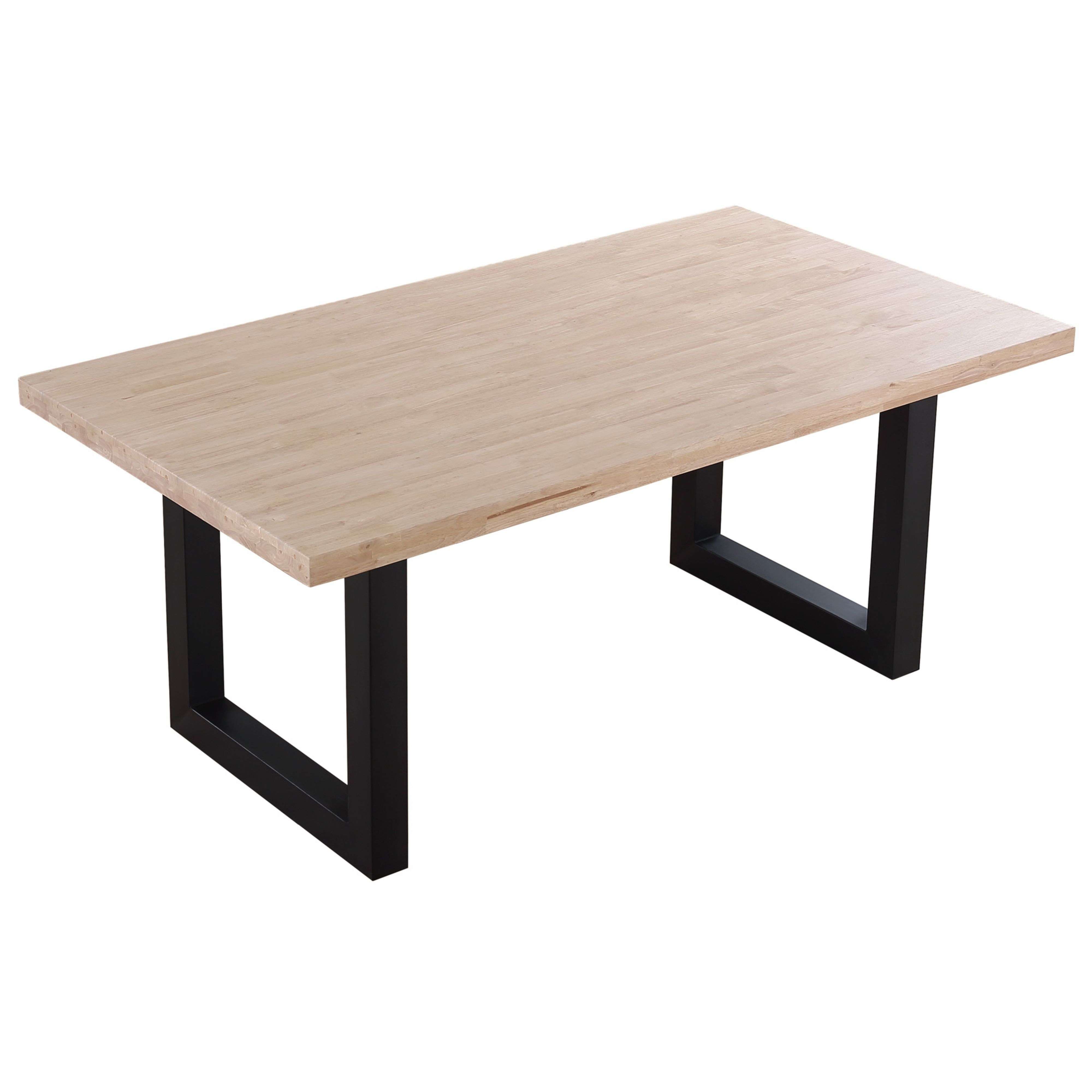 Miroytengo Mesa de Salón Comedor Indú Fija en Roble Nordish y Negro Mate 180x100x76 cm
