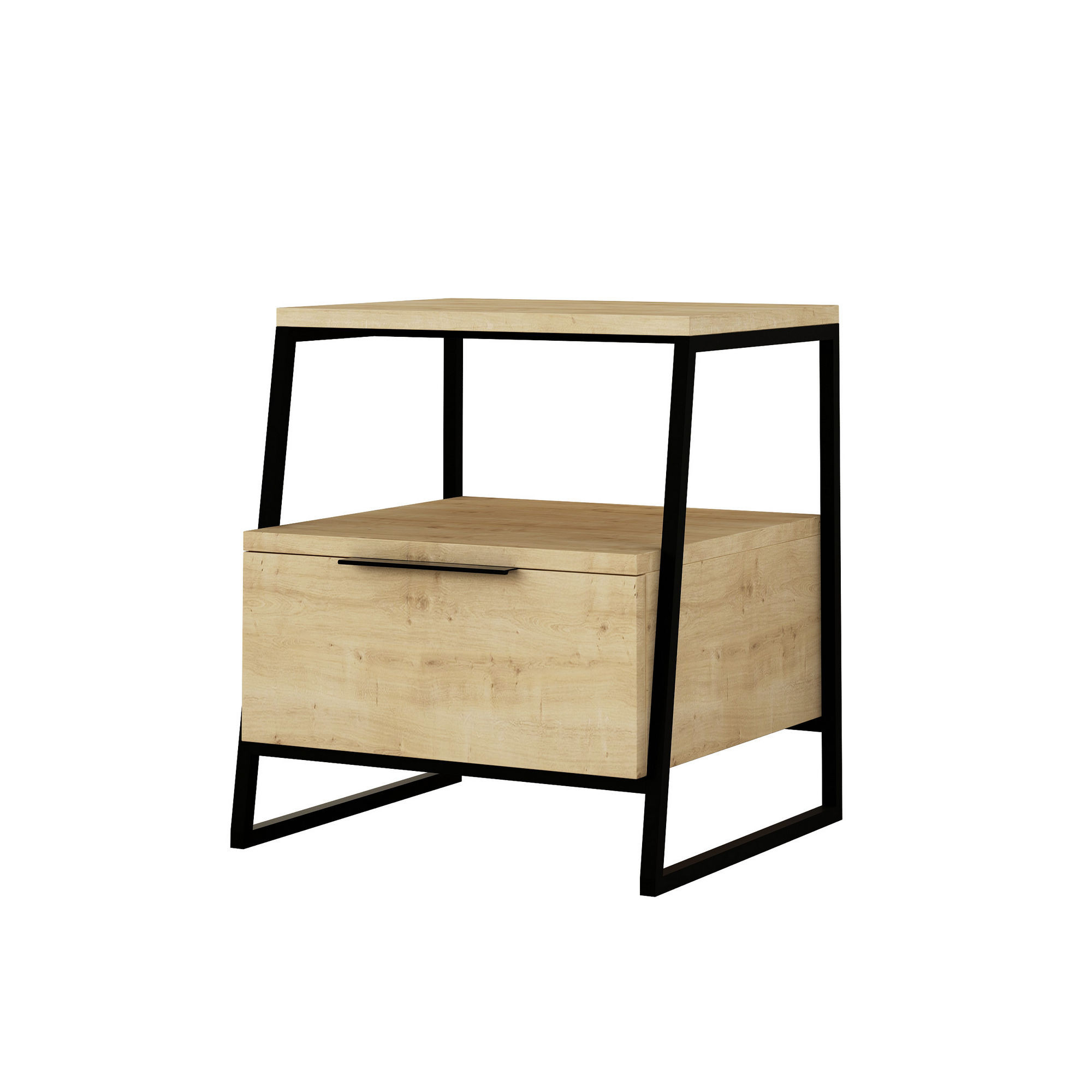 Habitat y Jardin - Mesilla de noche de madera "Pal" - 45 x 40 x 50 cm - Beige