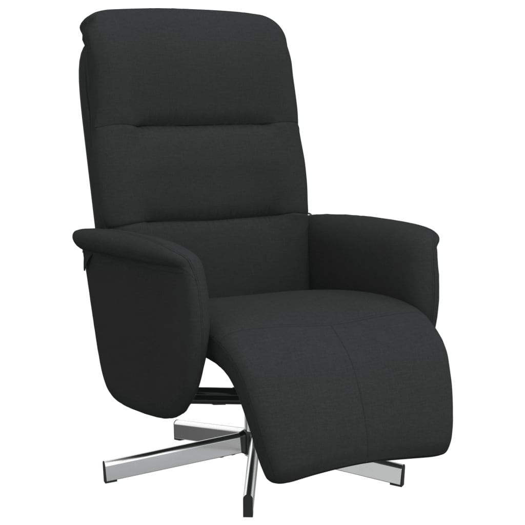 vidaXL Sillón reclinable con reposapiés tela negra