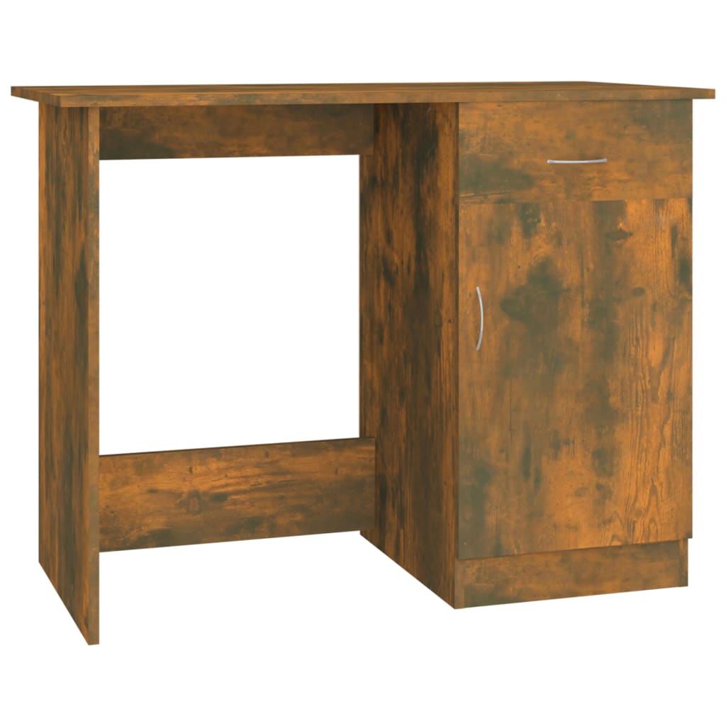 vidaXL Escritorio madera contrachapada roble ahumado 100x50x76 cm