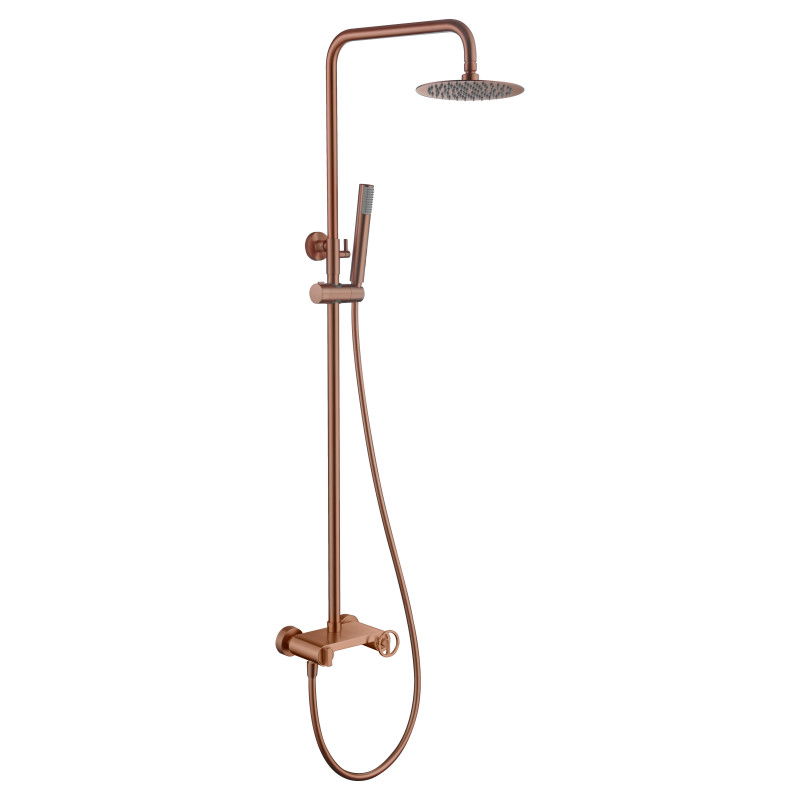 Imex Olimpo BDC033/ORC barra de ducha monomando extensible acero inoxidable acabado oro rosa cepillado