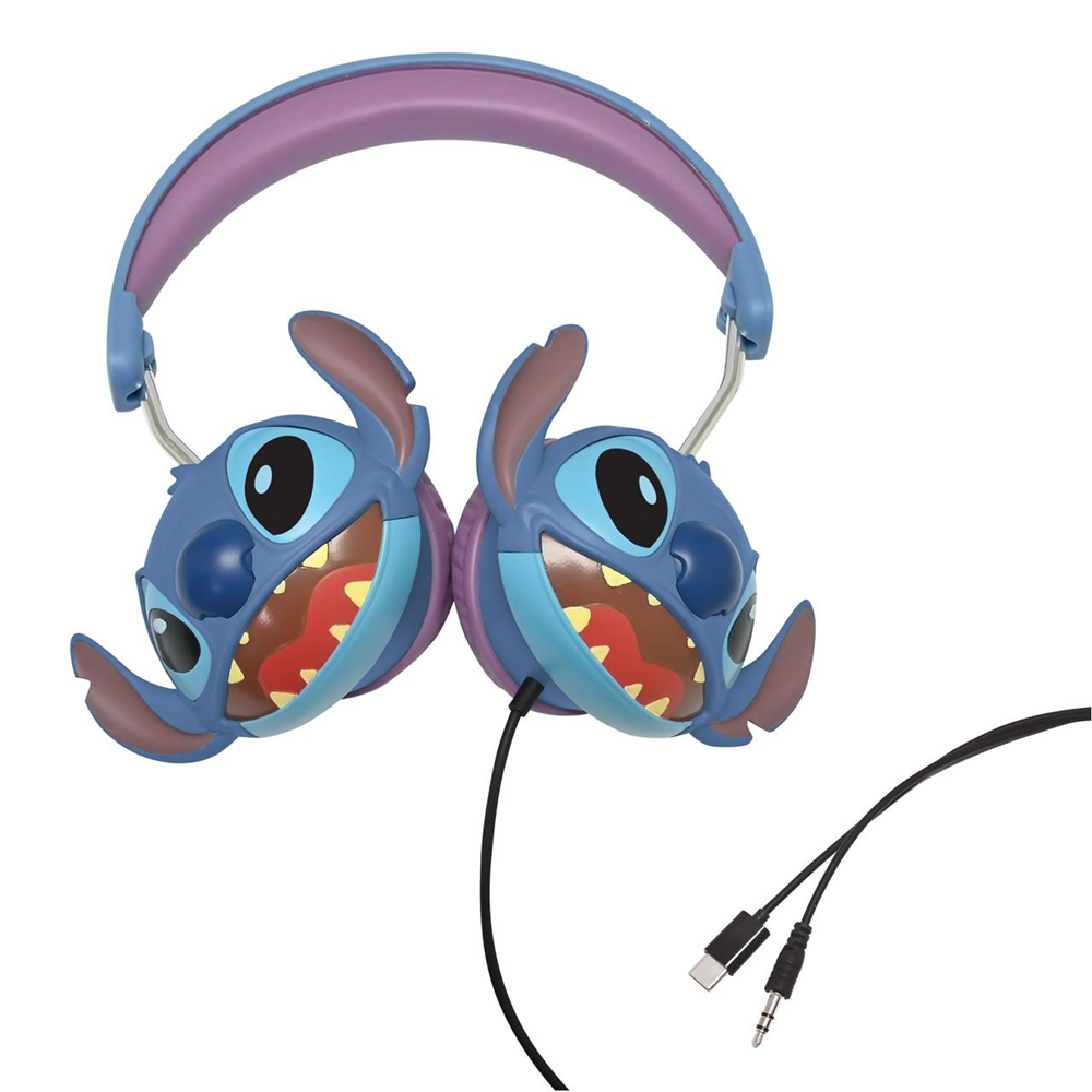Auriculares plegables Stitch con cable y puerto USB (Lexibook HP015D)