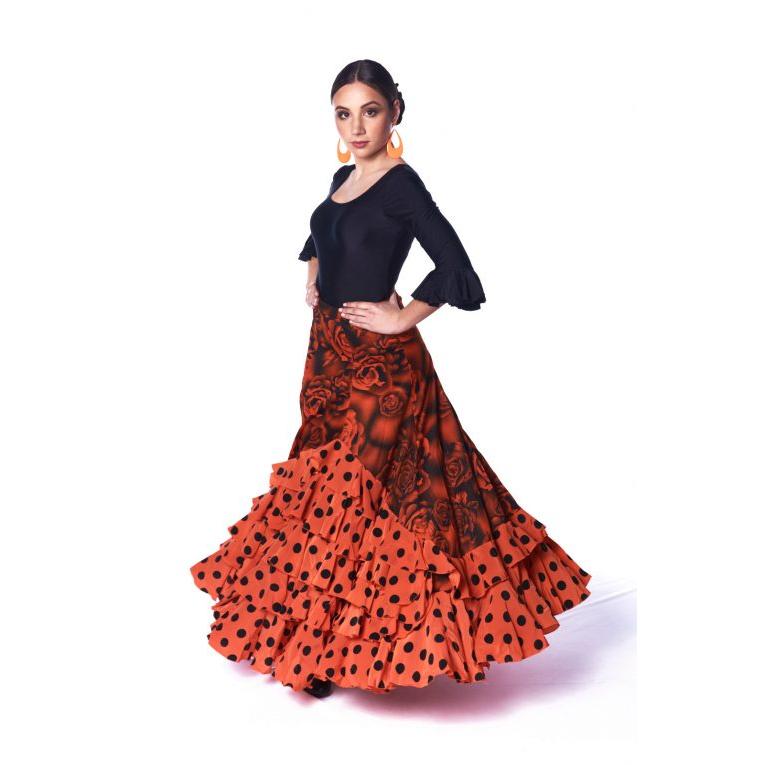 Falda profesional flamenca con 6 volantes