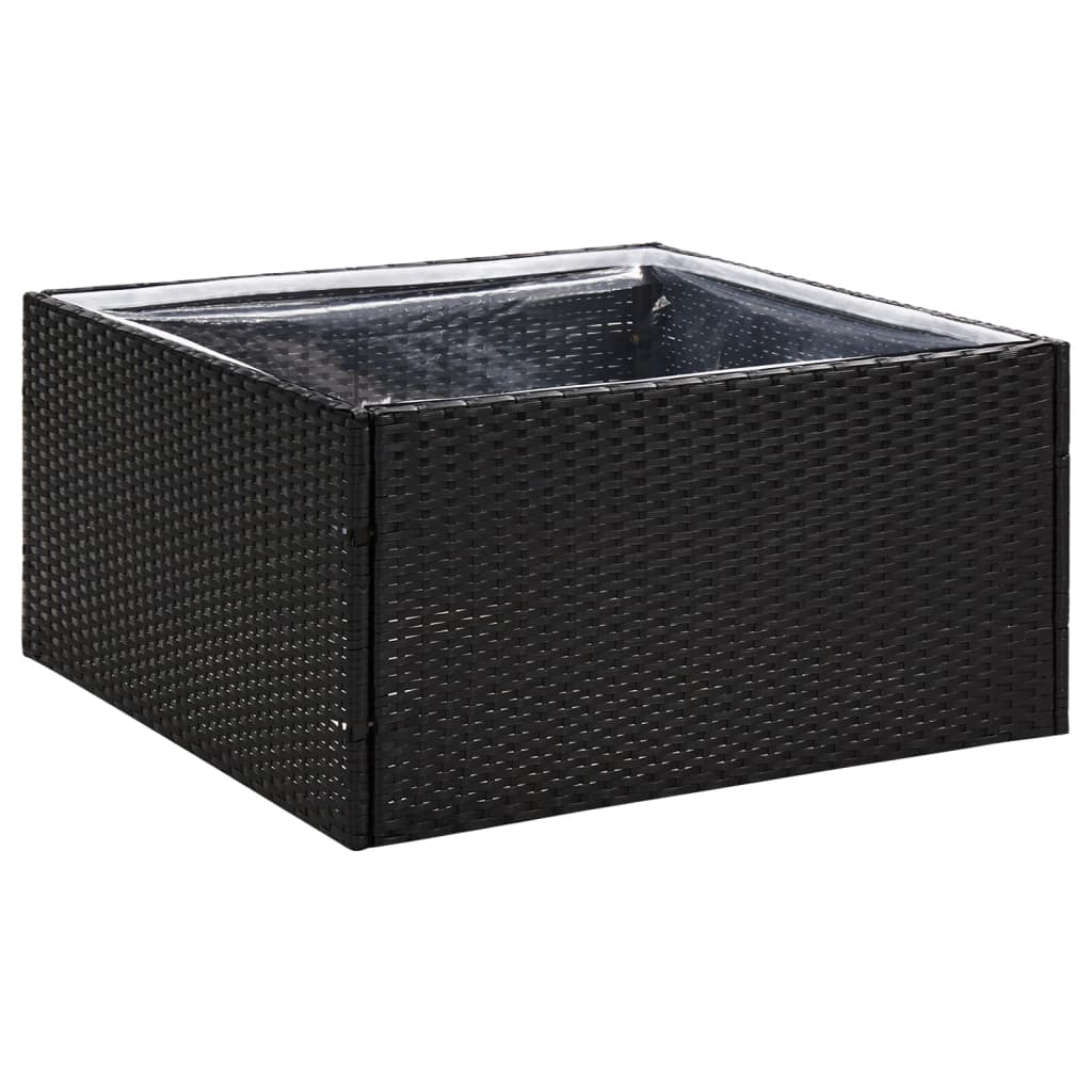 vidaXL Jardinera ratán sintético 80x80x40 cm Color Negro,  Gris,  y mas