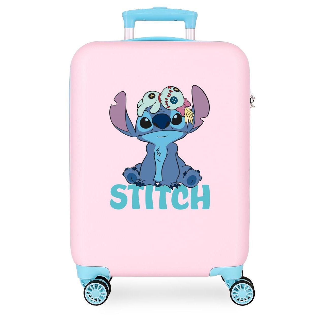 Maleta de cabina Disney Stitch inthe world ABS con capacidad de 34L Rosa