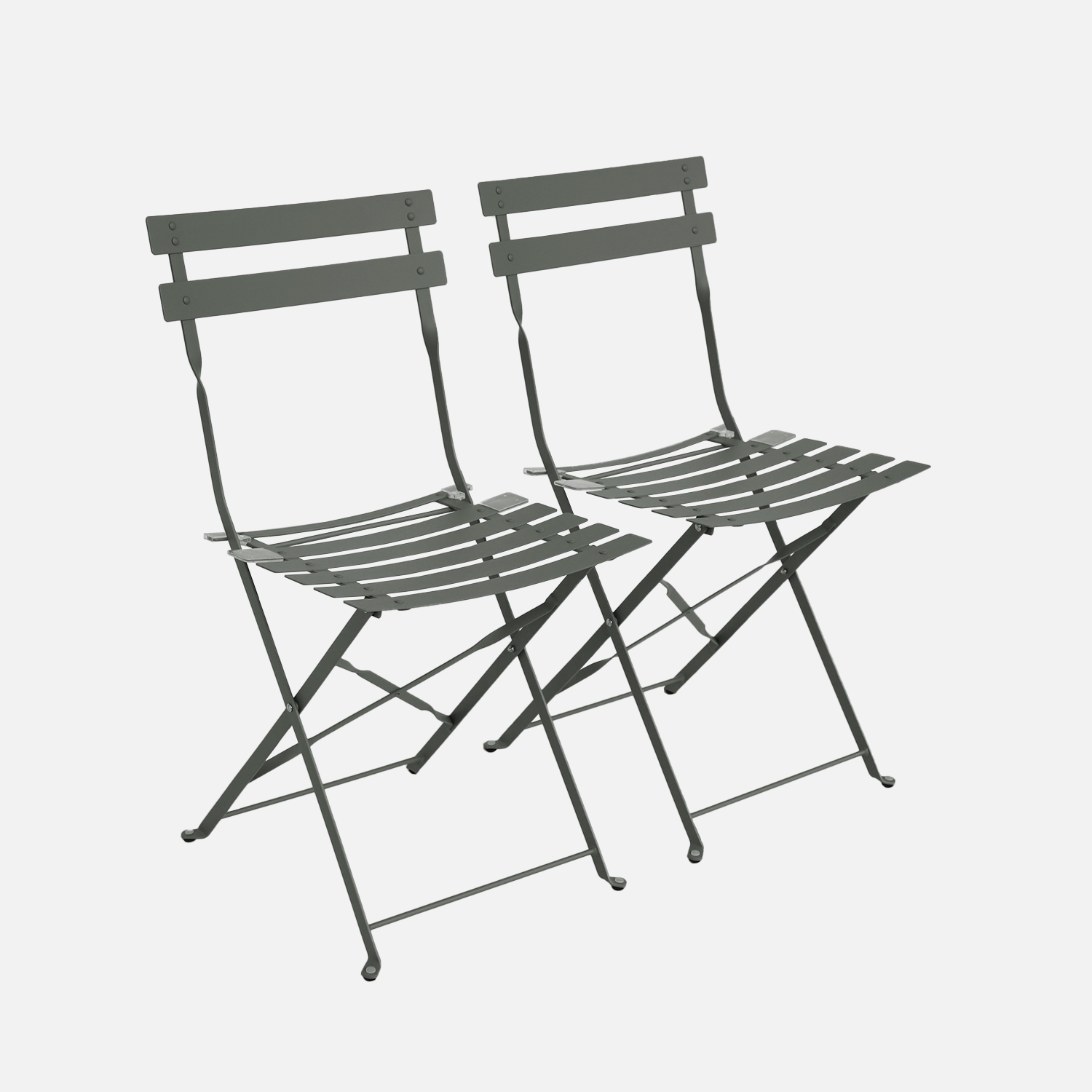sweeek - Set sillas de jardín plegables de metal, 2 asientos , Emilia , 49x41x80