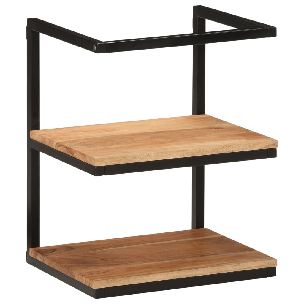vidaXL Estante de pared madera maciza de acacia y hierro 40x30x50 cm