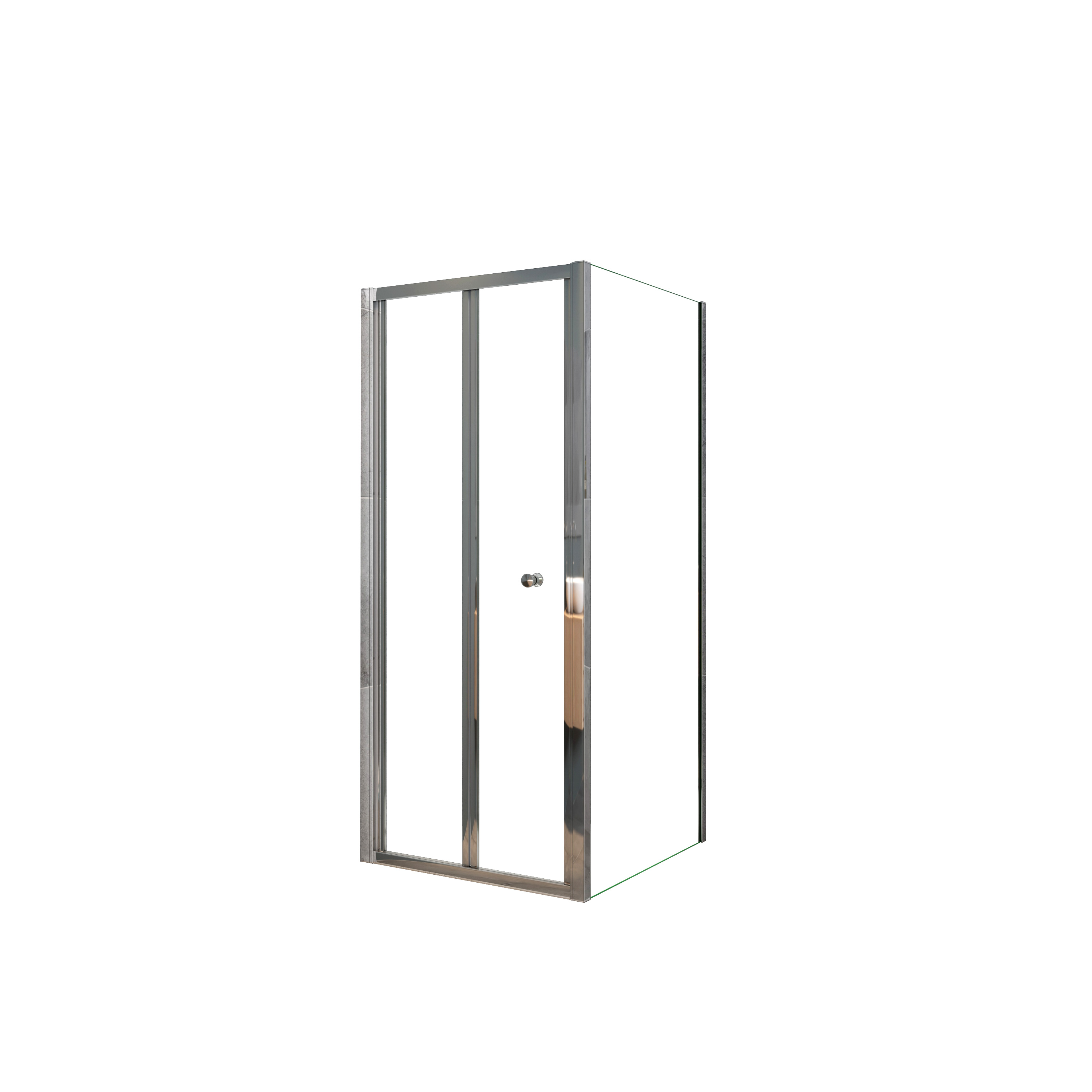 AICA Mampara de Ducha Frontal Plegable y un Panel Lateral Perfil Cromado Vidrio Templado 5mm (961-1001)x(680-700)x1850mm
