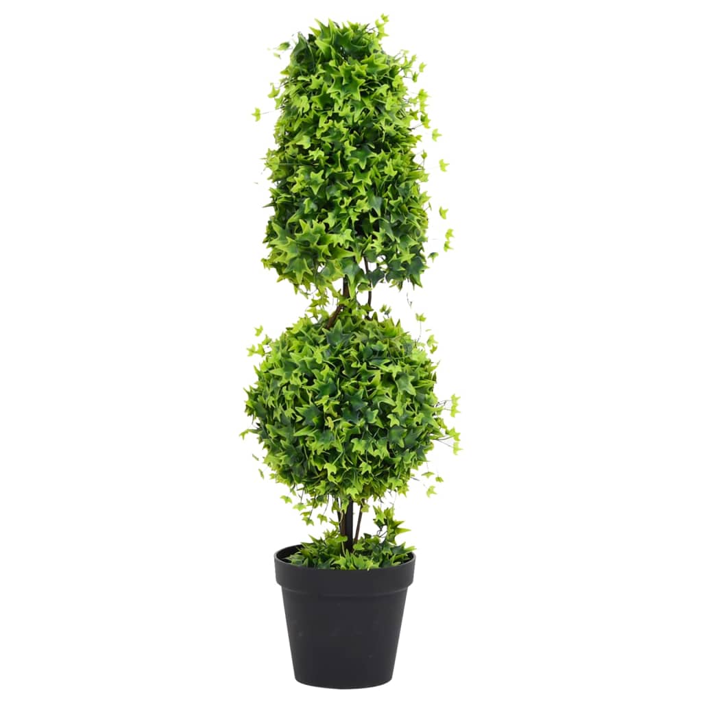 vidaXL Planta de Boj Artificial con Macetero Verde Árbol Topiario Adorno Dimensiones 15 x 50 cm,  16 x 60 cm,  17.5 x 90 cm y mas