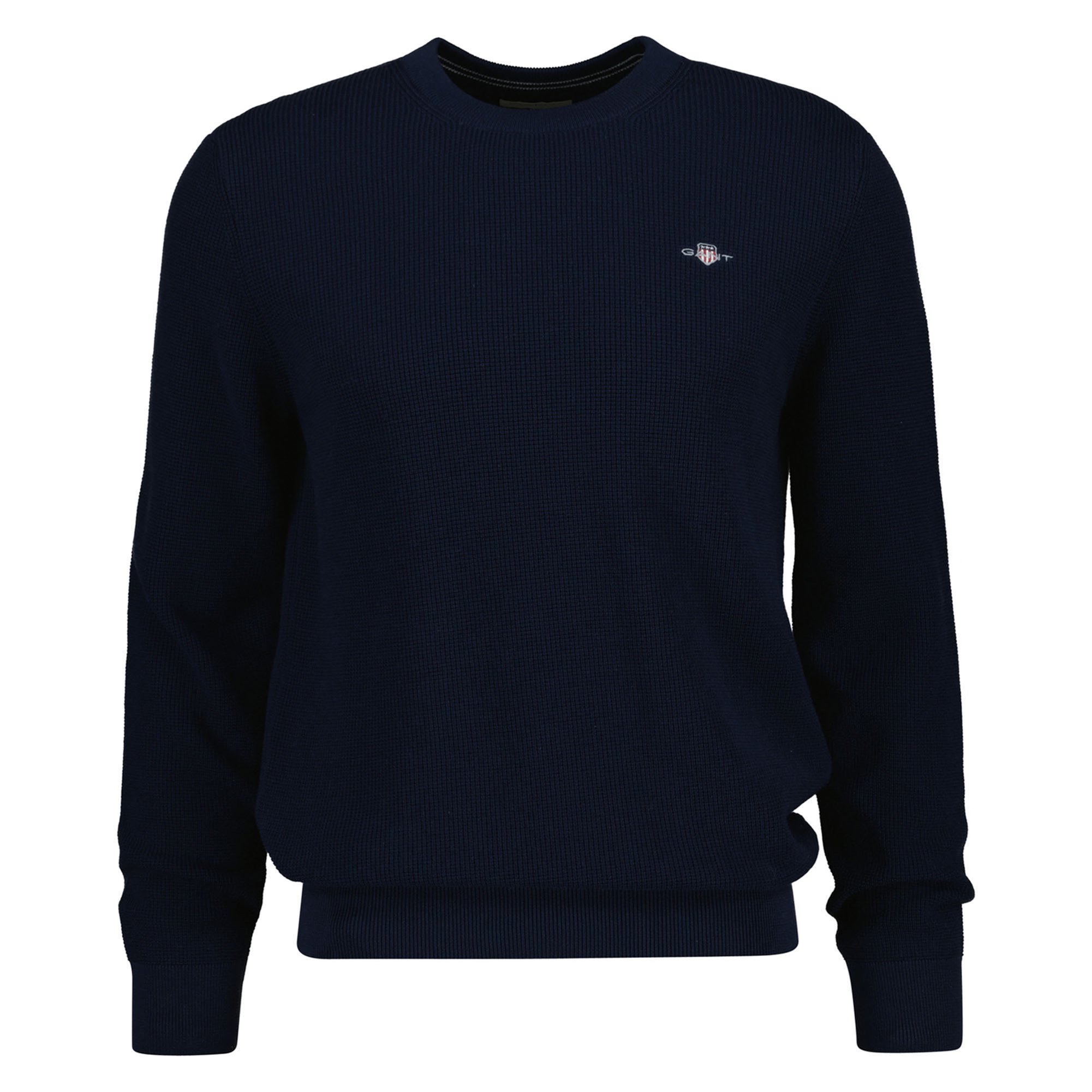 GANT Jersey de cuello redondo para hombre - Micro Textured Cotton C-Neck, algodón MICRO TEXTURED COTTON C-NECK