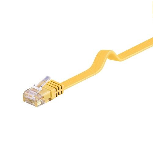 CABLEPELADO - Cable de Red plano UTP CAT6 - Cable Ethernet plano - cable trenzado - RJ45 - compatible PC, PS4, PS5, Xbox, Smart TV, server - Amarillo - 50 cm