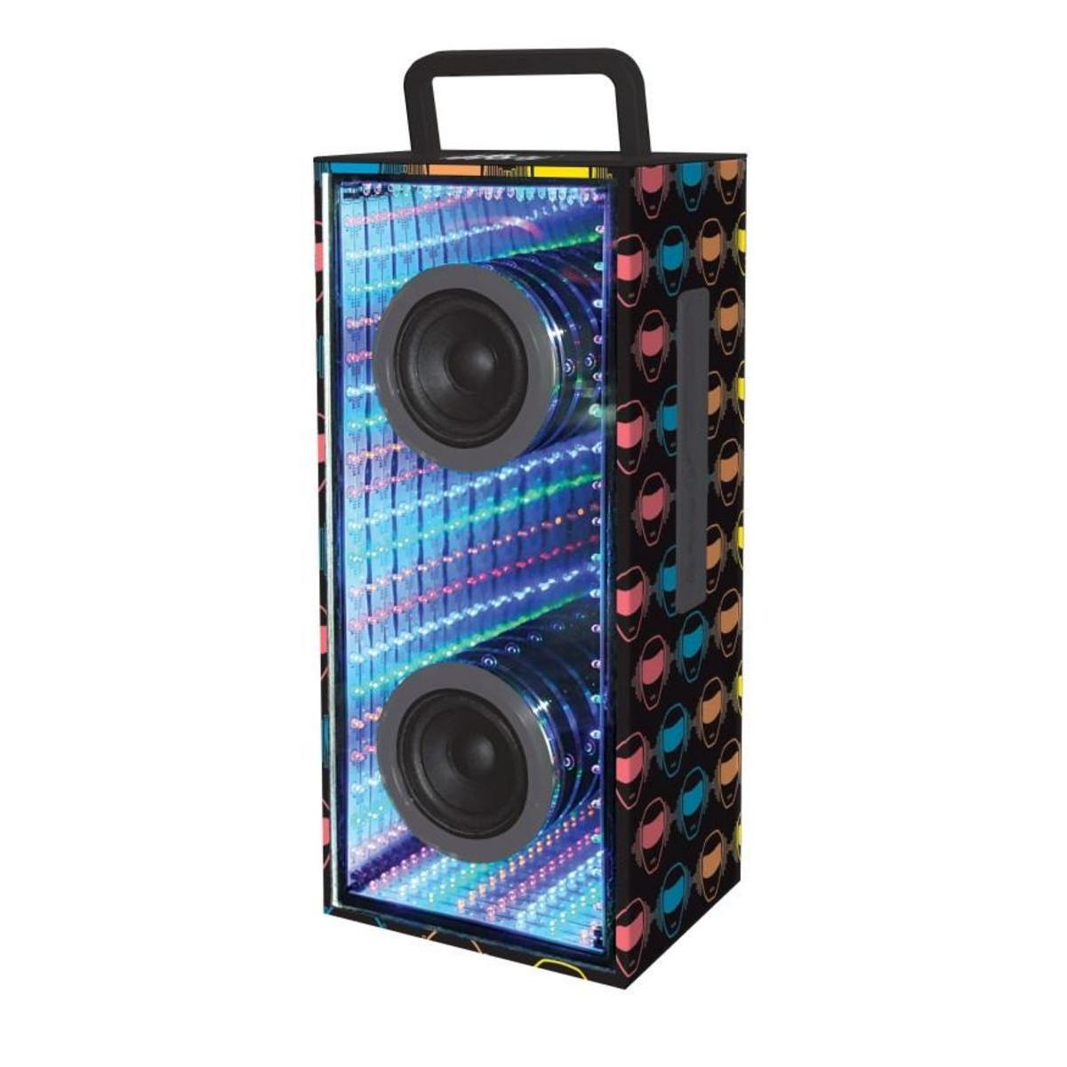 LEXIBOOK - Altavoces Bluetooth® portátil con luces reflectantes, impresión infinita iParty®