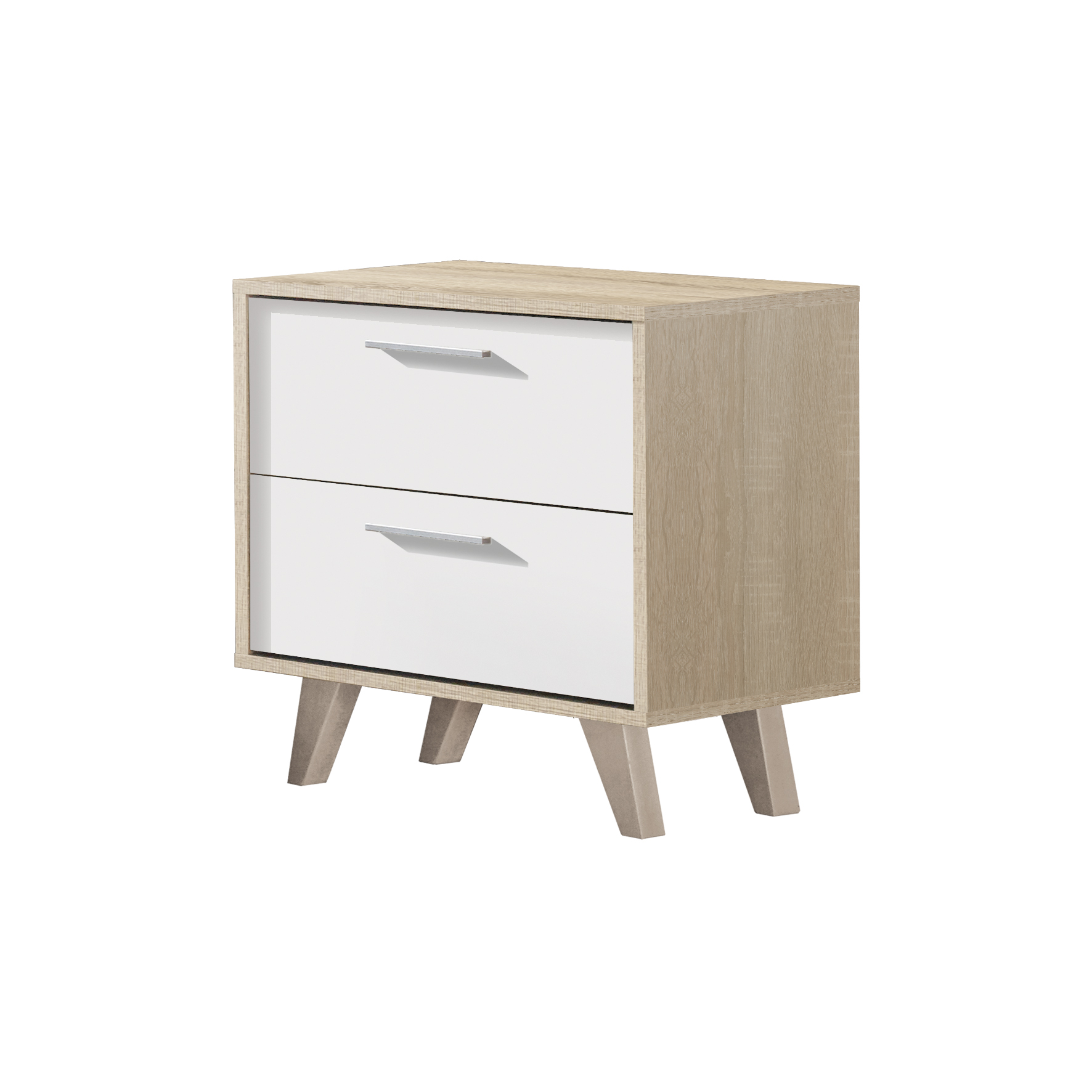 Mesita 2 Cajones - Venprodin - 44X43X35 Cambrian-Blanco