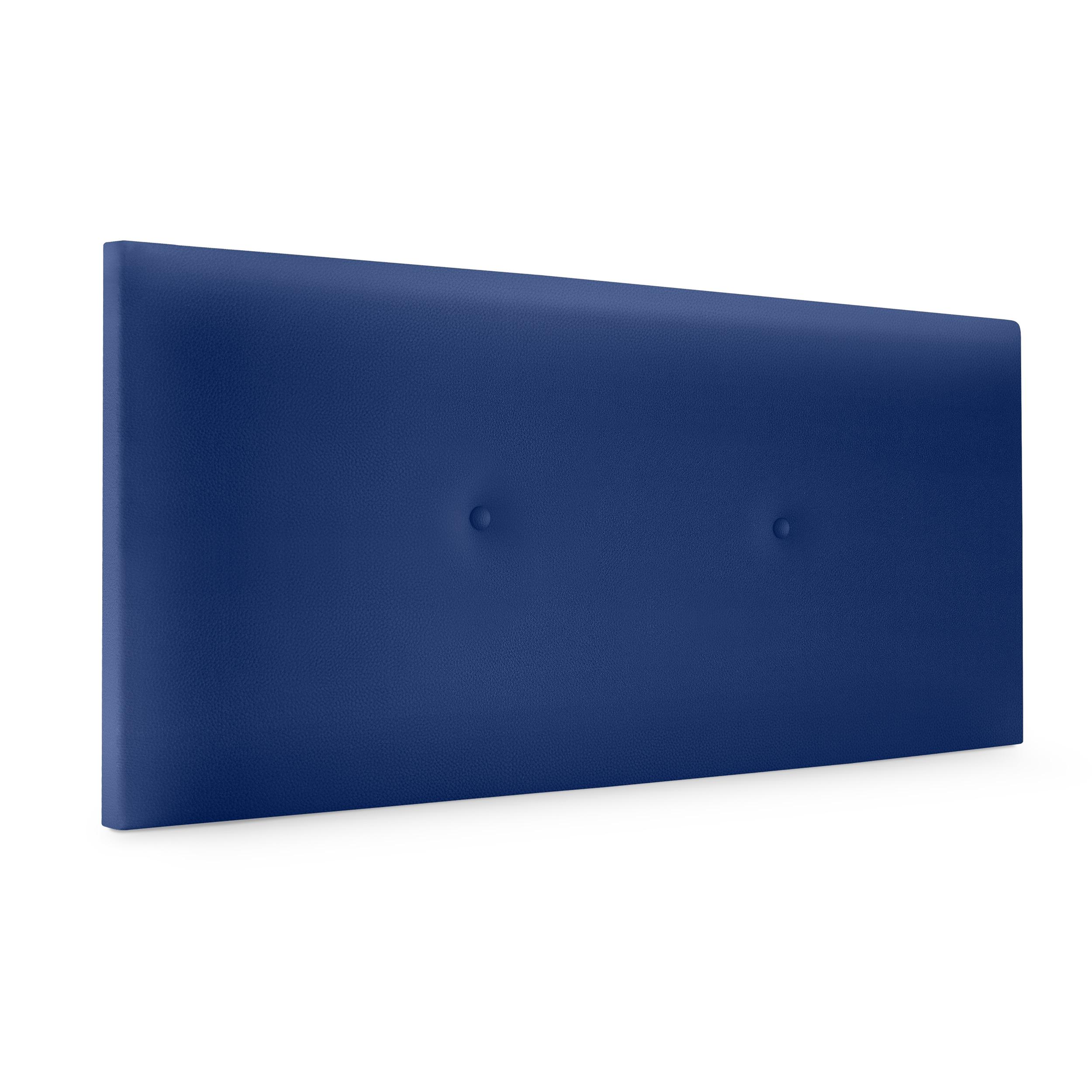 DHOME Cabecero de Polipiel o Tela Acualine Liso con Botones Tapizado Colores Cabezal Lujo Cama Dormitorio Moderno Acolchado (Azul Polipiel)