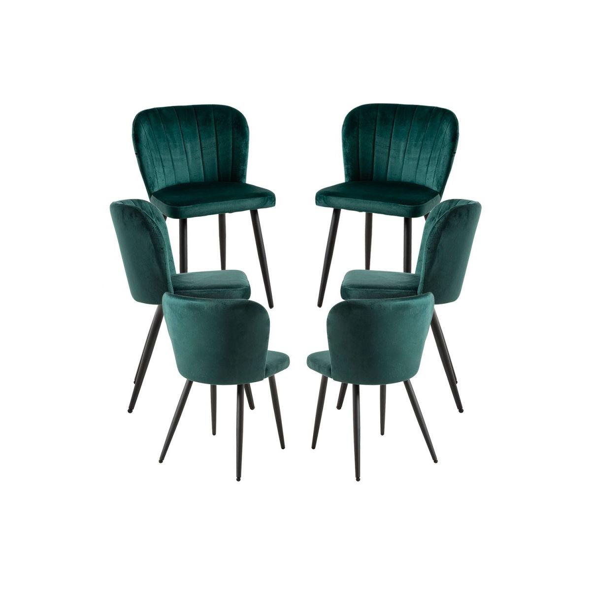 Regalos Miguel - Packs Sillas Comedor - Pack 6 Sillas Luk Terciopelo - Verde