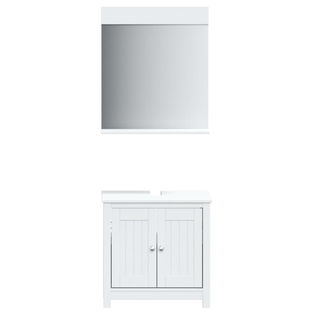 vidaXL Juego de muebles de baño BERG 2 pzas madera maciza pino blanco