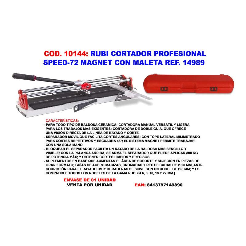 Rubi cortador profesional speed-72 magnet con maleta 14989