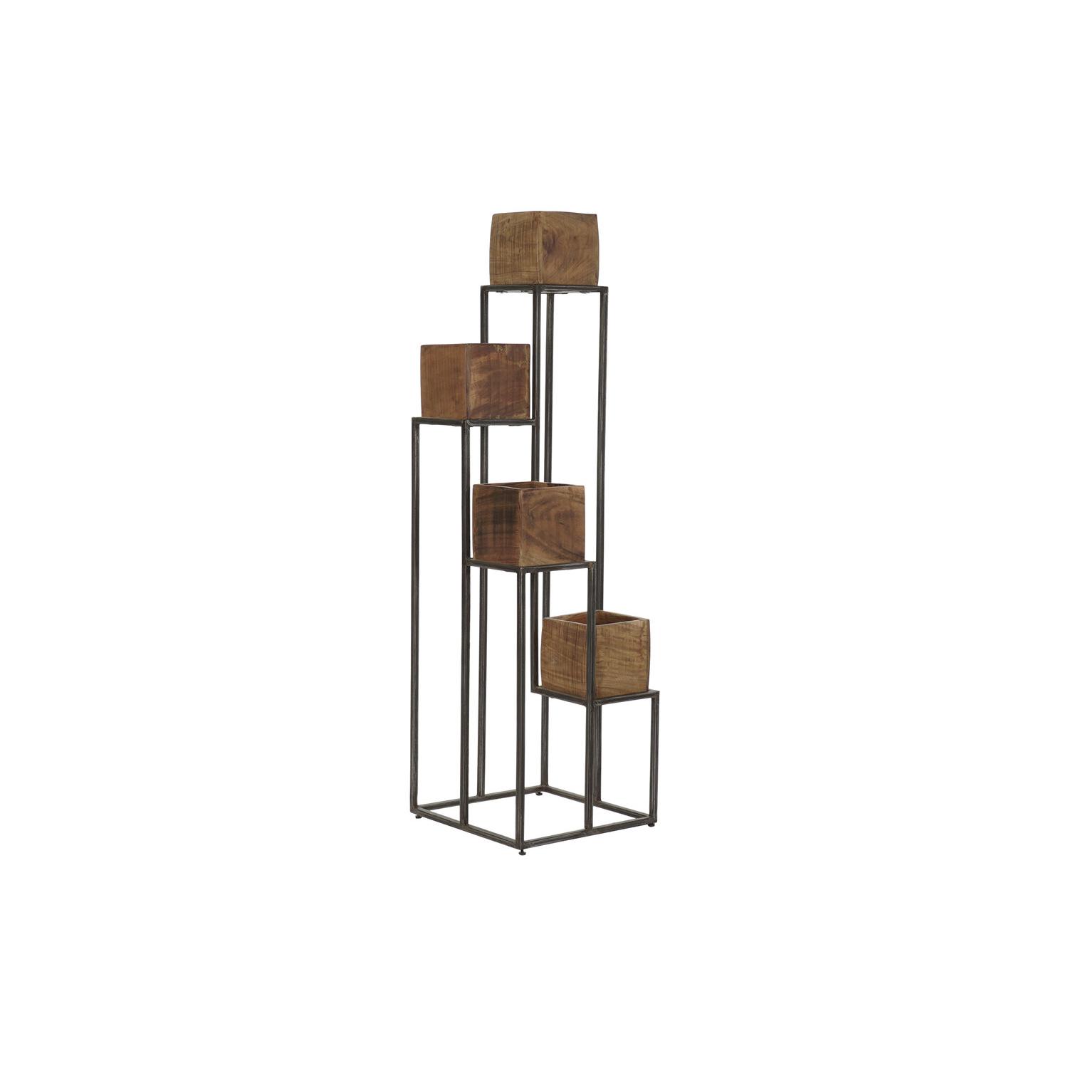 MACETERO MANGO METAL 40X40X120 MARRON FIJALO MC190918