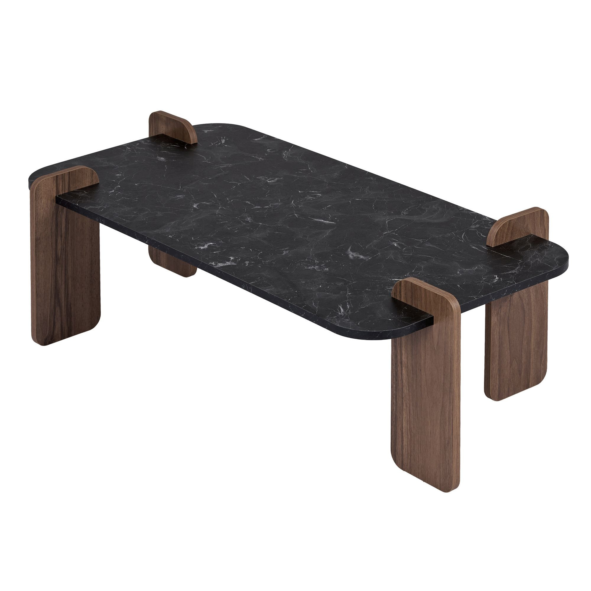 Habitat y Jardin - Mesa baja de madera "Renard" - 120 x 60 x 35 cm - Negra