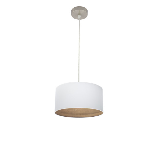 FABRILAMP Colgante Tatiana 1xe27 Niquel/blanco-mad.Clara Regx30x30 Cm