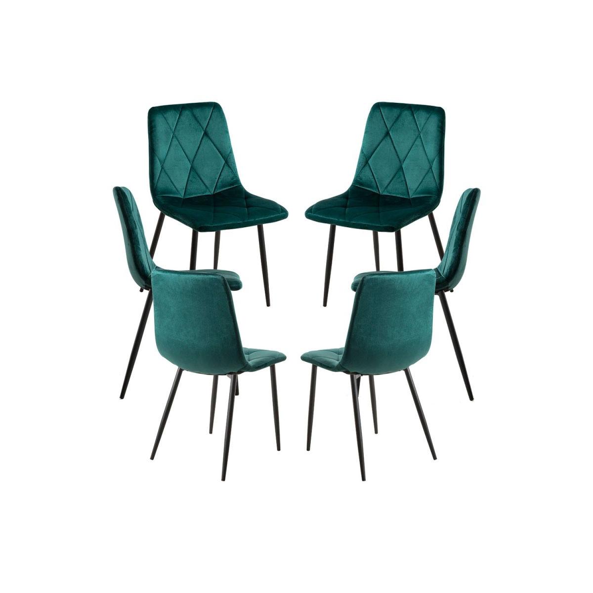 Regalos Miguel - Packs Sillas Comedor - Pack 6 Sillas Lyke Terciopelo - Verde