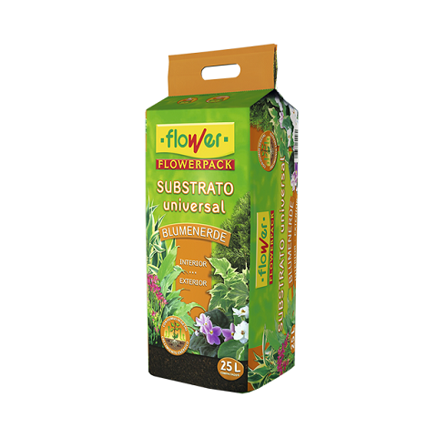 FLOWER Substrato Universal Blumenerde, Bolsa con Asa, 25 Litros