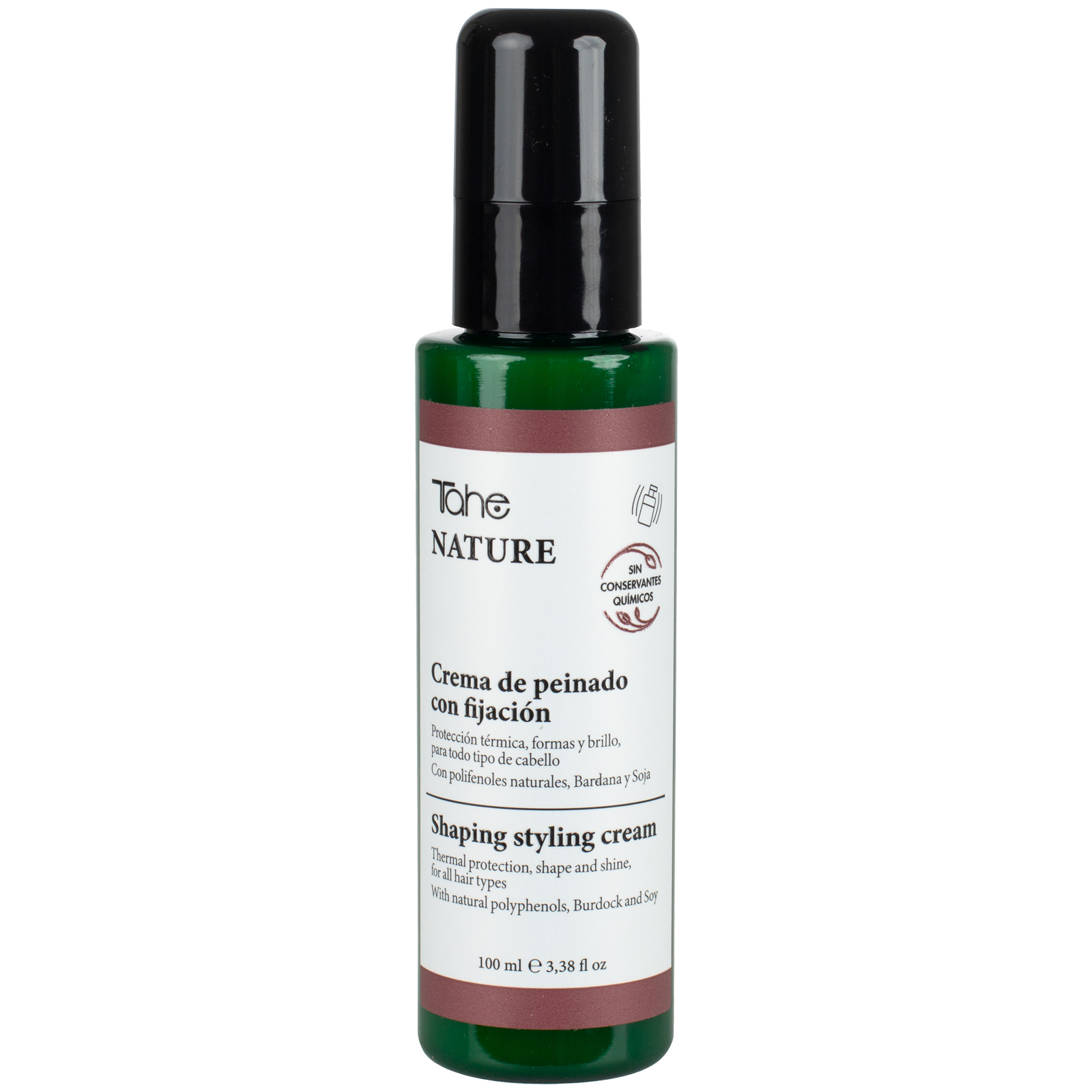 Tahe Nature Crema de peinado con fijación y protección térmica para todo tipo de cabello, 100 ml