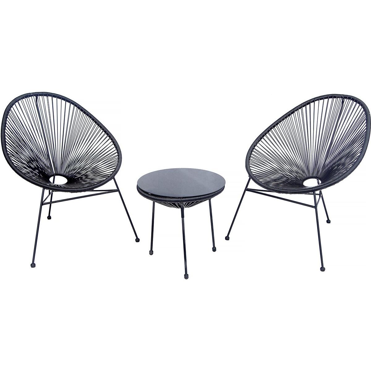 Habitat y Jardin - Mueble de jardín metálico Acapulco "Odea" - 2 plazas - Negro