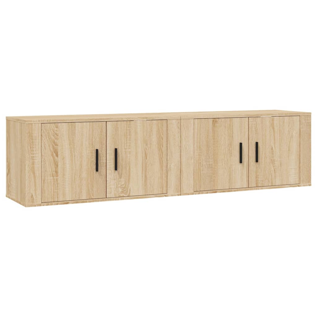 vidaXL Muebles para TV de pared 2 uds 80x34,5x40 cm, Mueble de Salon, Mueble TV, Mueble TV salon, Mesa de TV, Mueble tele