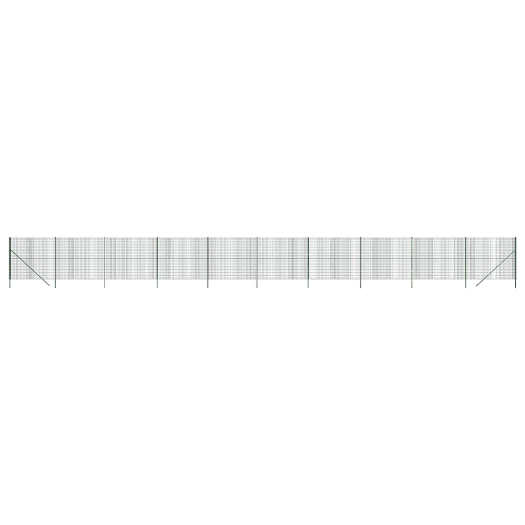 vidaXL Cerca de alambre de acero galvanizado verde 2,2x25 m