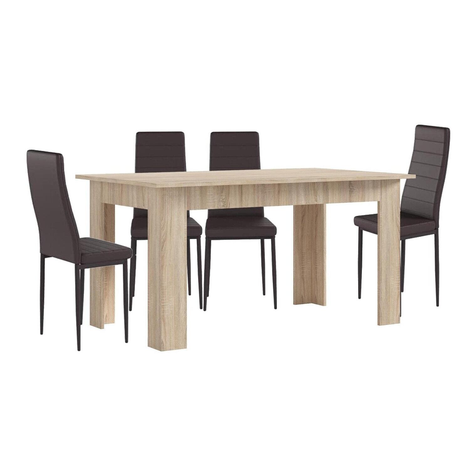 Pack Mesa de Comedor o Cocina + 4 Sillas en Polipiel/metal     Saldos y Stocks