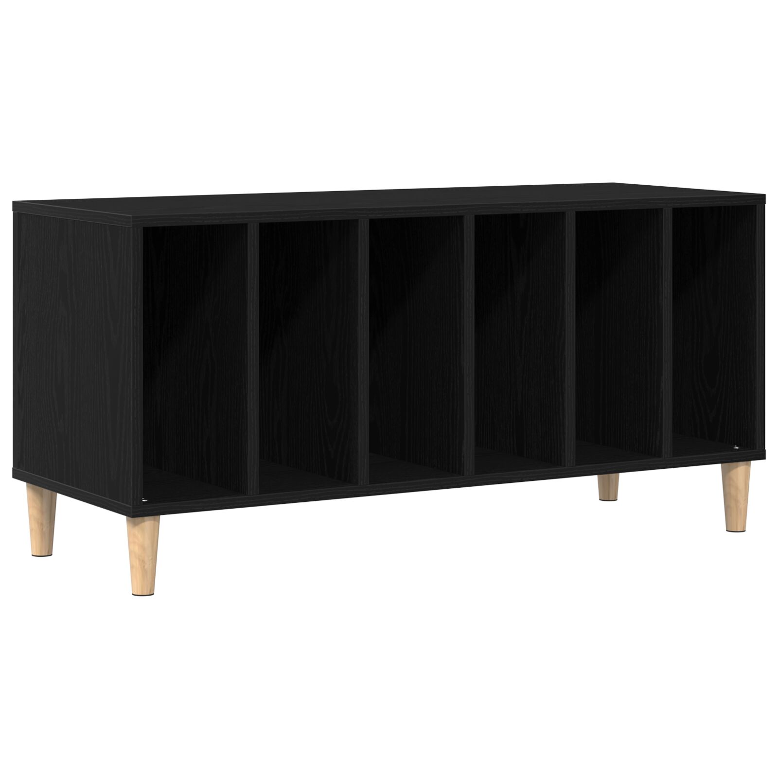 Gabinete de discos vidaXL Negro Roble 100x38x48 cm Madera elaborada