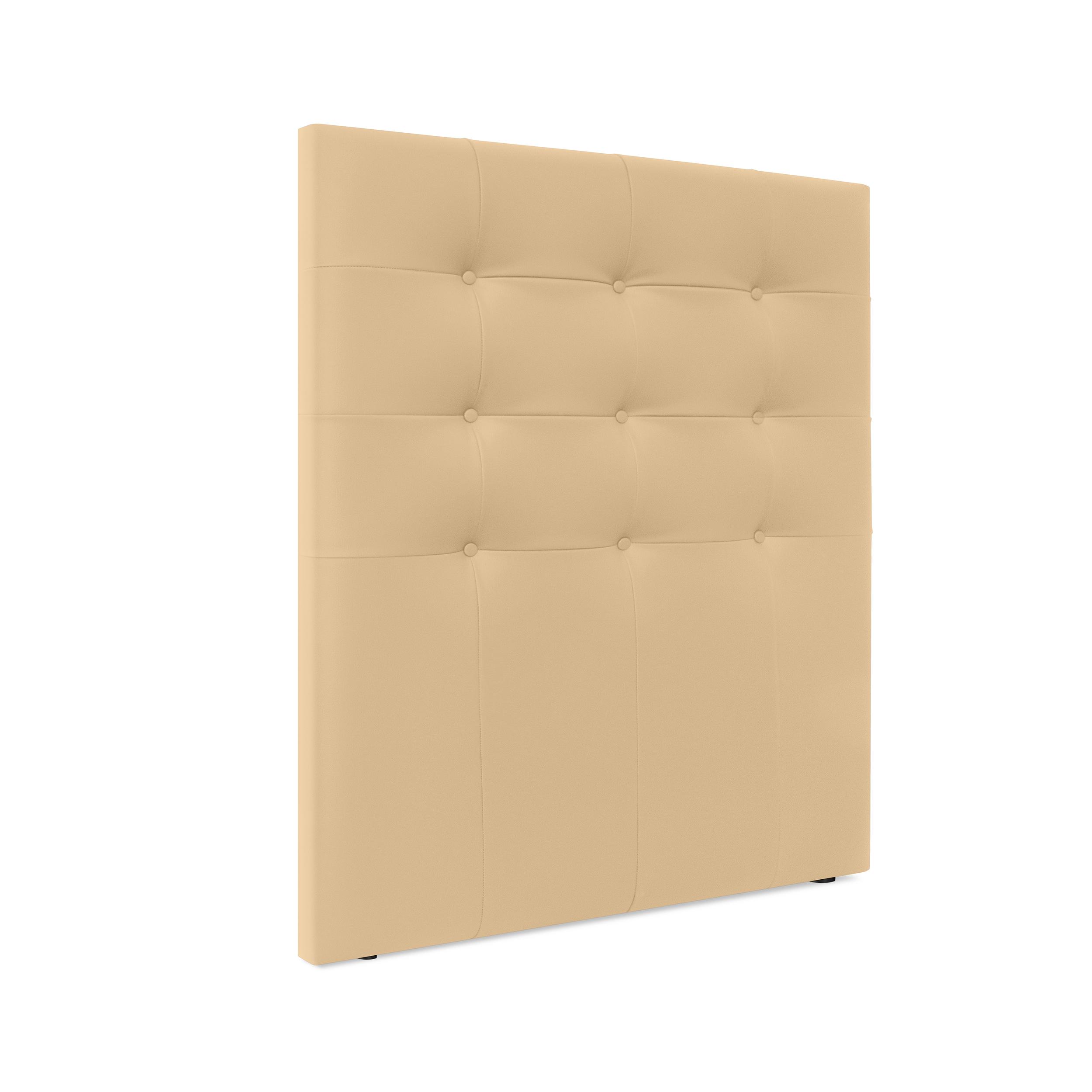 DHOME Cabecero Capitoné hasta el Suelo Cabezal 8cm tapizado ACUALINE Tela y Polipiel para Cama Dormitorio (Vainilla Polipiel)