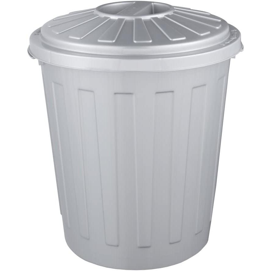 Cubo de basura / papelera polivalente con tapa cerrable, Pequeño, Plástico resistente (PP), 7l, Mats, Plateado KEEEPER