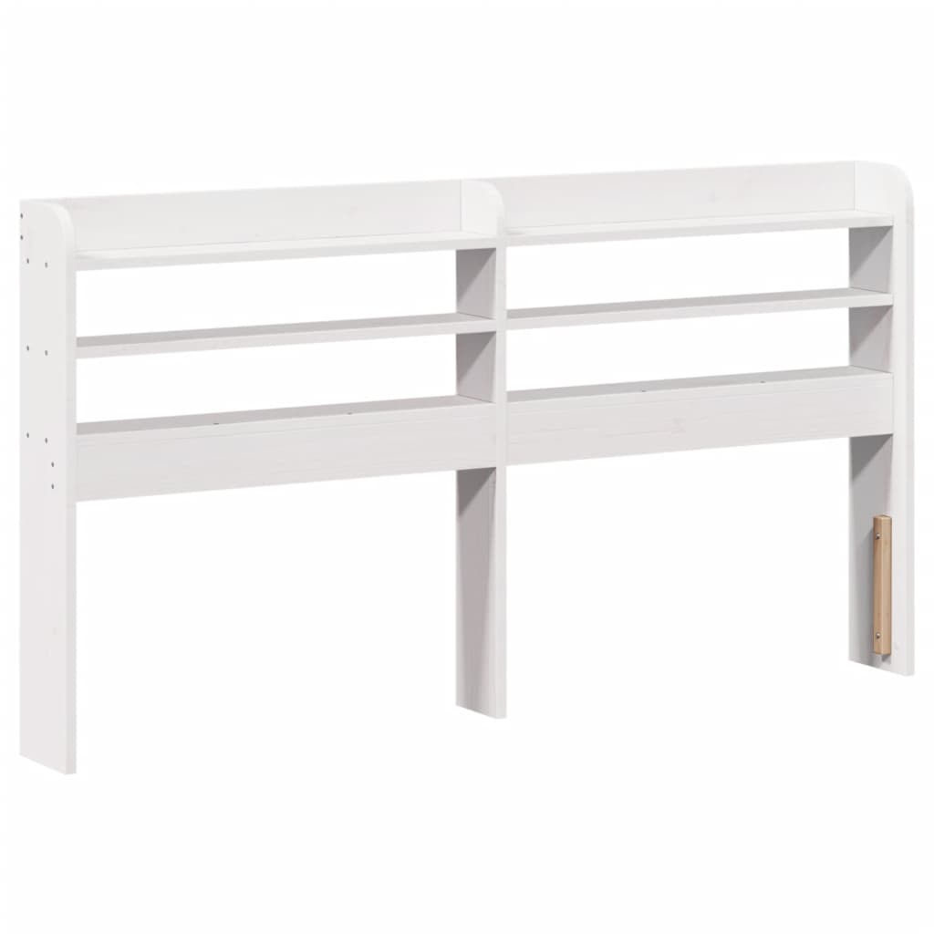 vidaXL Cabecero de cama con estantes madera maciza pino blanco 160 cm