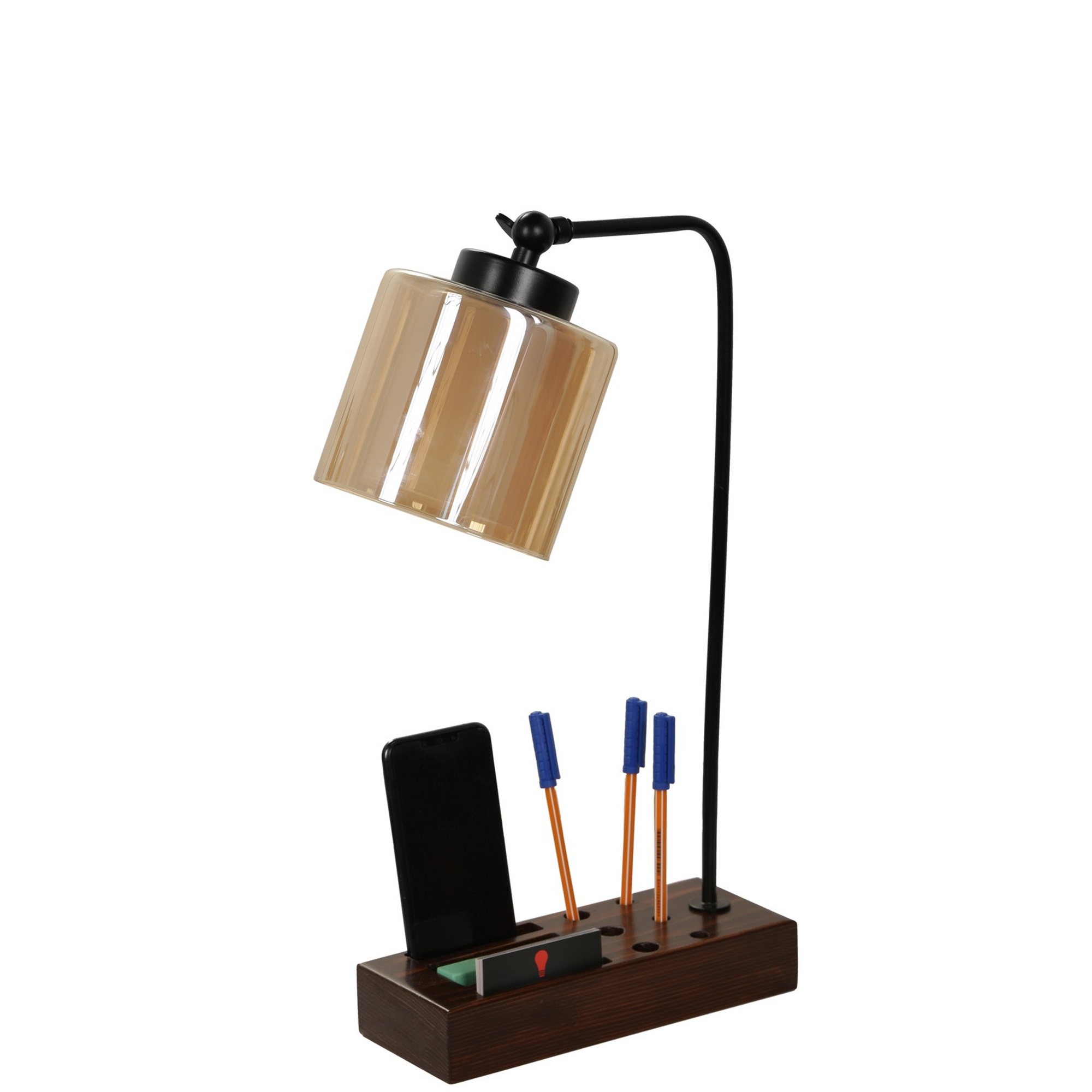 Lámpara de sobremesa WELLHOME - Marrón, 22x22x45
