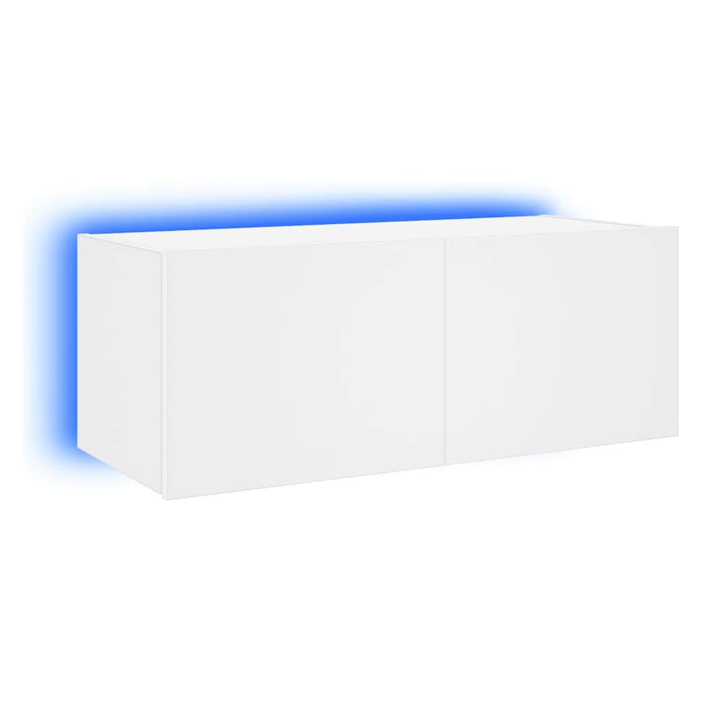 vidaXL Mueble de TV de pared con luces LED blanco 80x35x31 cm